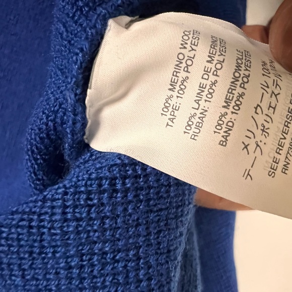 J. Crew Blue Cropped Back Zip Sweater never worn - Picture 6 of 7